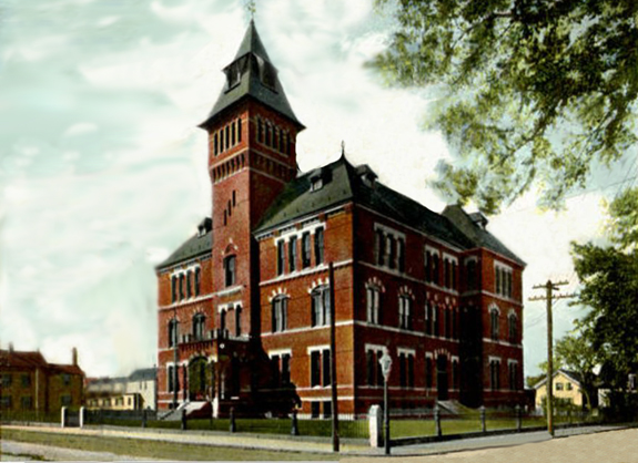 High School on Summer Street in New Bedford before 1909 - www.WhalingCiity.net